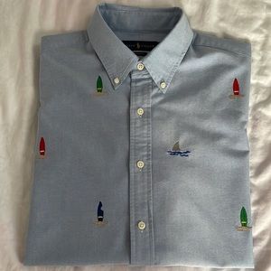 Ralph Lauren classic fit cotton shirt sleeve button down shirt size XL